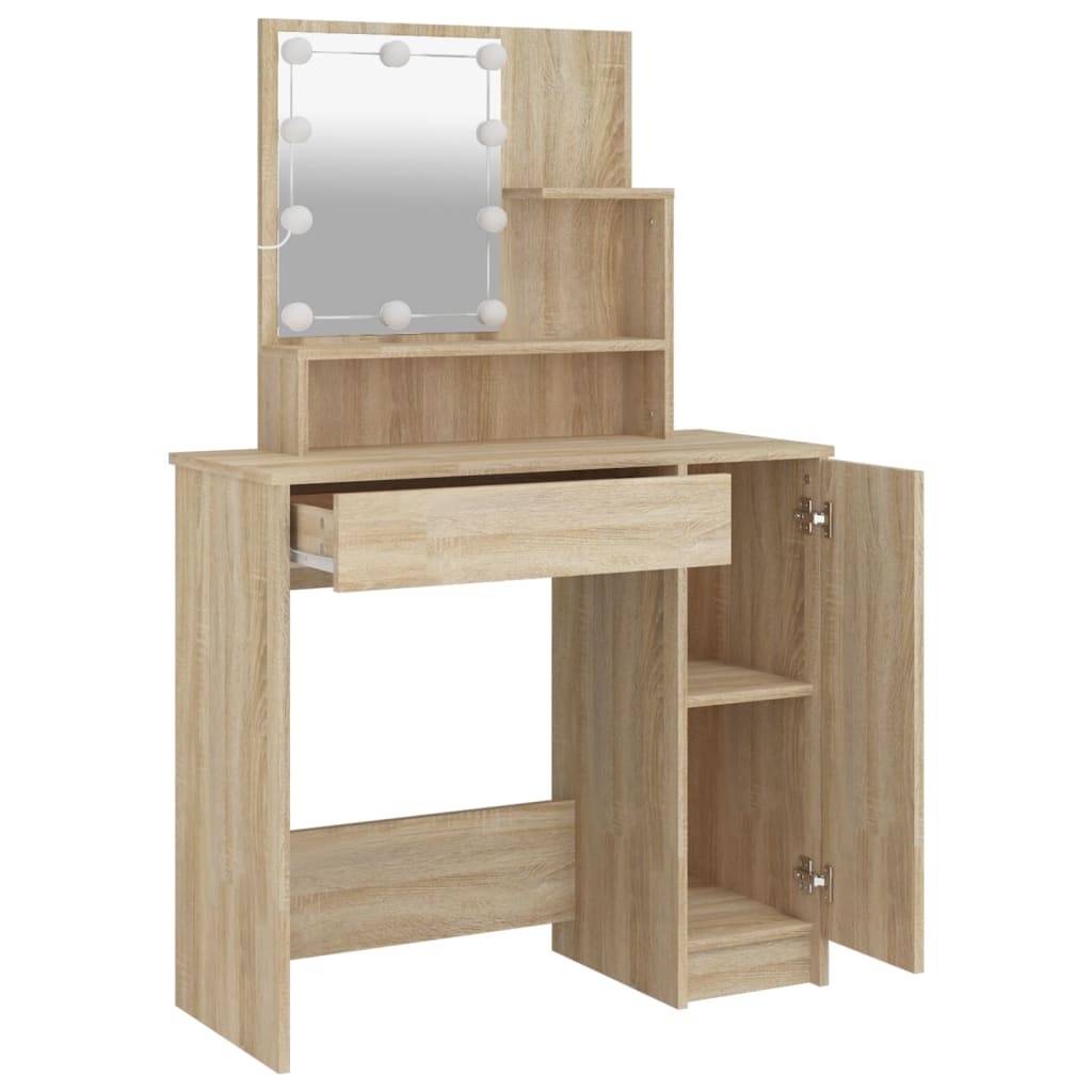 Masă De Toaletă Cu Led, , 86,5X35X136 Cm