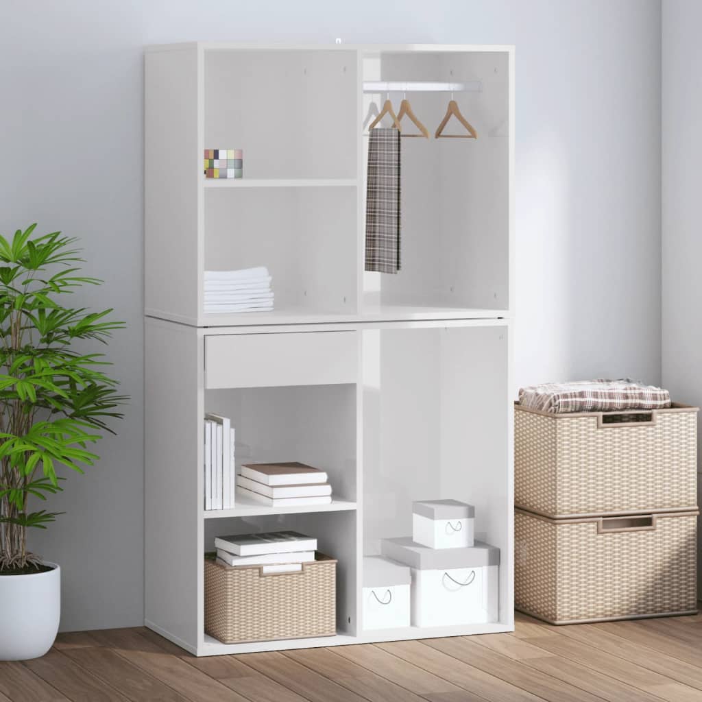 Dulap De Dressing, Alb Extralucios, 80X40X65 Cm, Lemn Compozit