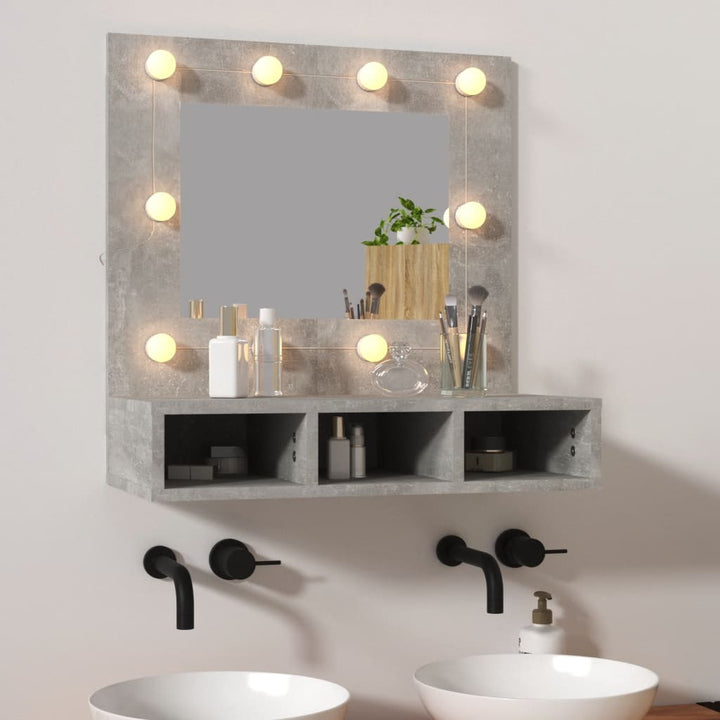 Dulap Cu Oglindă Și Led, Stejar Maro, 60X31,5X62 Cm