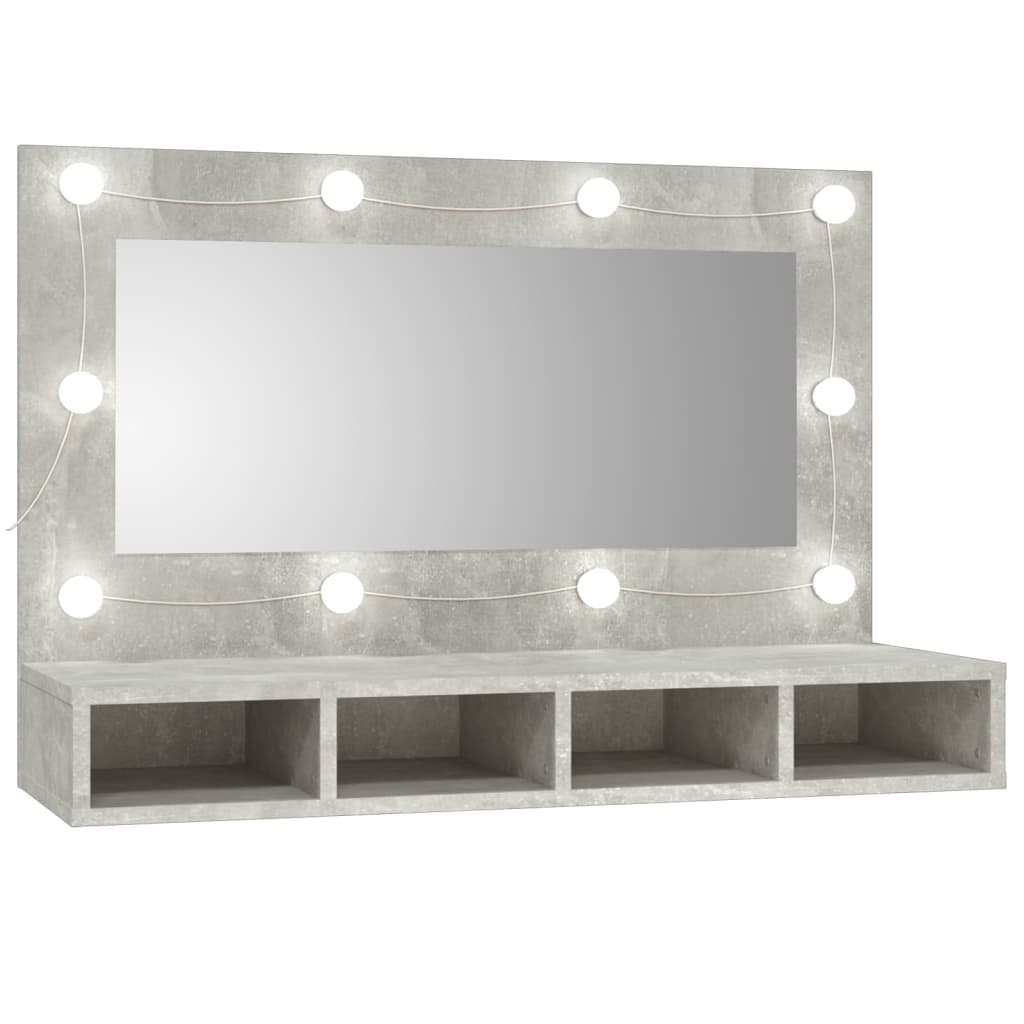 Dulap Cu Oglindă Și Led, Stejar Maro, 90X31,5X62 Cm