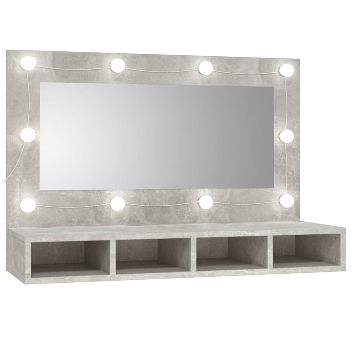 Dulap Cu Oglindă Și Led, Stejar Maro, 90X31,5X62 Cm