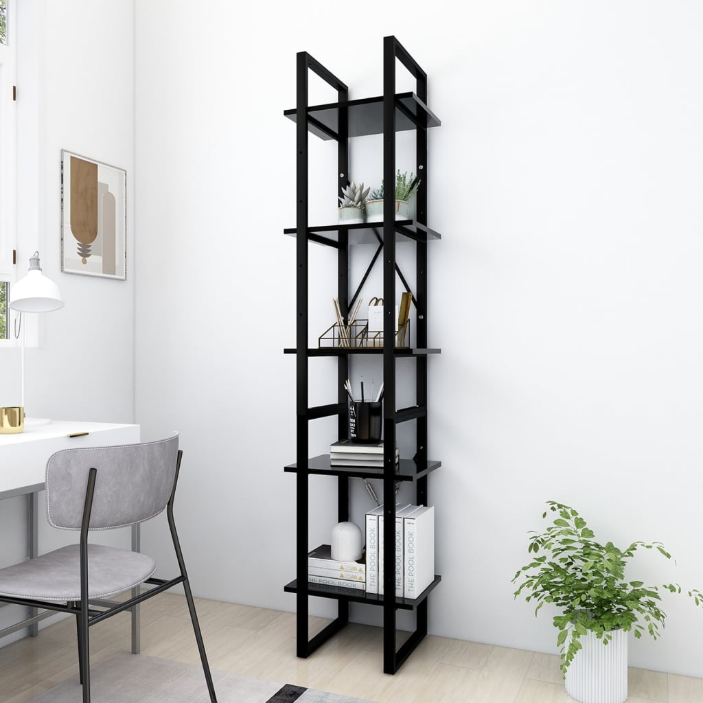 Bibliotecă Cu 5 Rafturi, , 40X30X175 Cm, Lemn Prelucrat