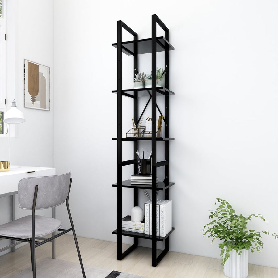 Bibliotecă Cu 5 Rafturi, , 40X30X175 Cm, Lemn Prelucrat