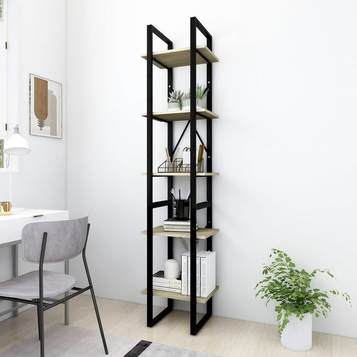 Bibliotecă Cu 5 Rafturi, , 40X30X175 Cm, Lemn Prelucrat