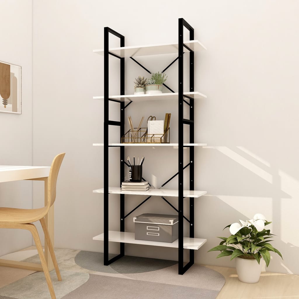 Bibliotecă Cu 5 Rafturi, , 40X30X175 Cm, Lemn Prelucrat