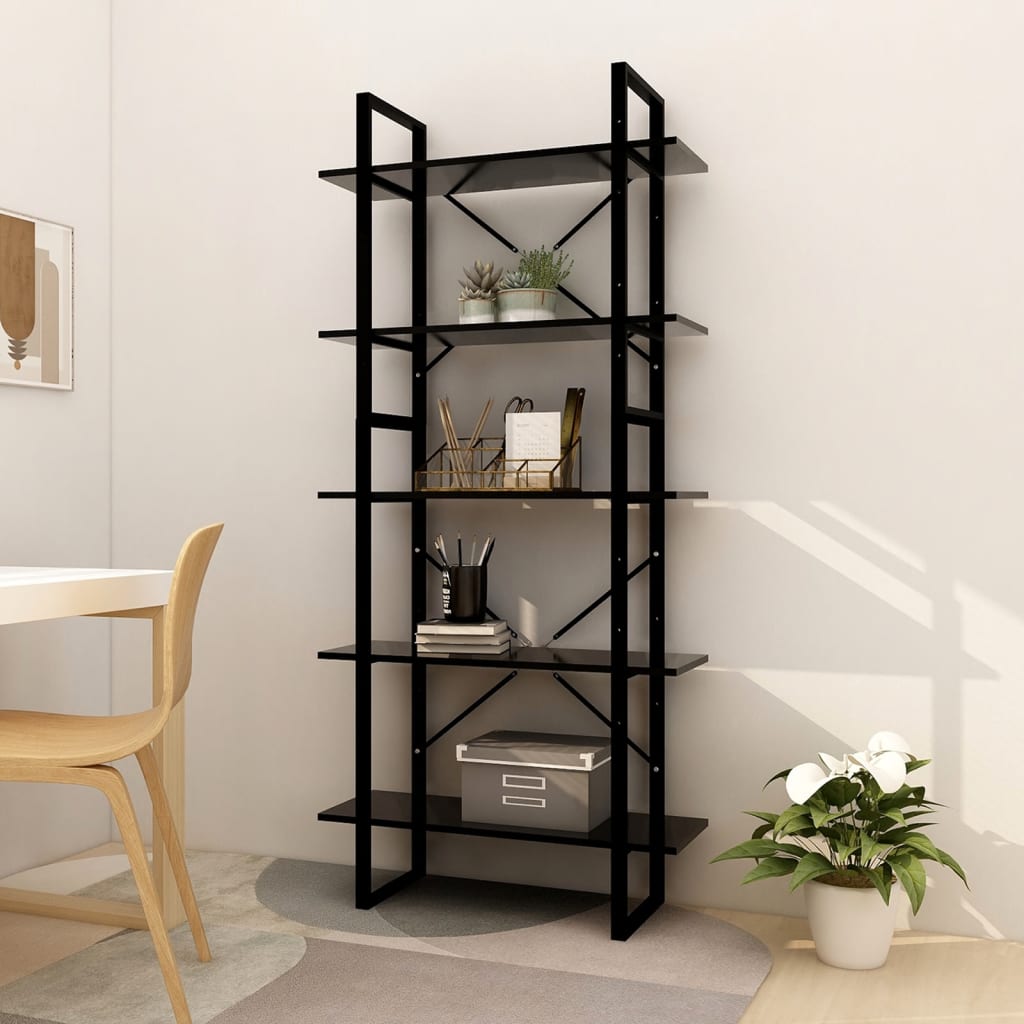 Bibliotecă Cu 5 Rafturi, , 40X30X175 Cm, Lemn Prelucrat