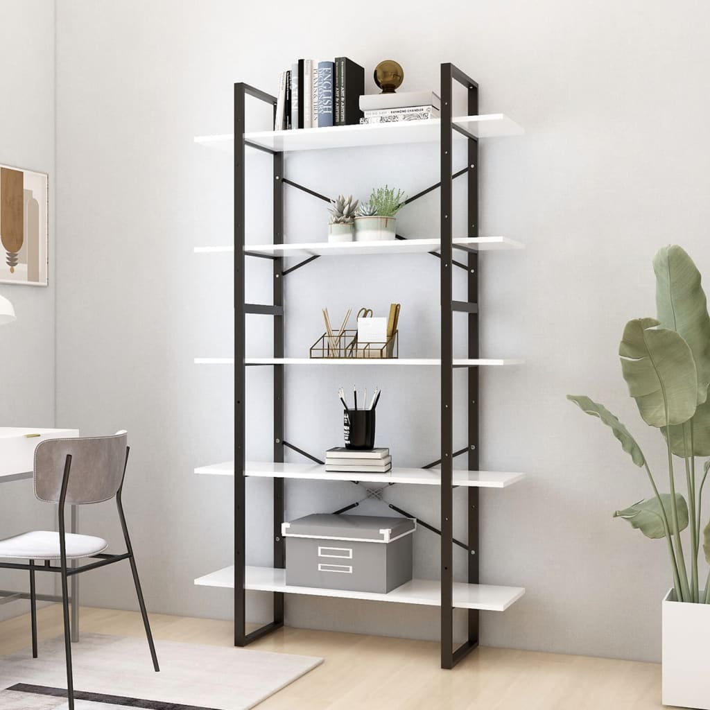 Bibliotecă Cu 5 Rafturi, , 40X30X175 Cm, Lemn Prelucrat