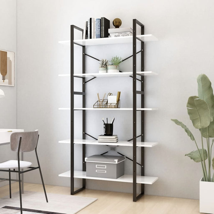 Bibliotecă Cu 5 Rafturi, , 40X30X175 Cm, Lemn Prelucrat