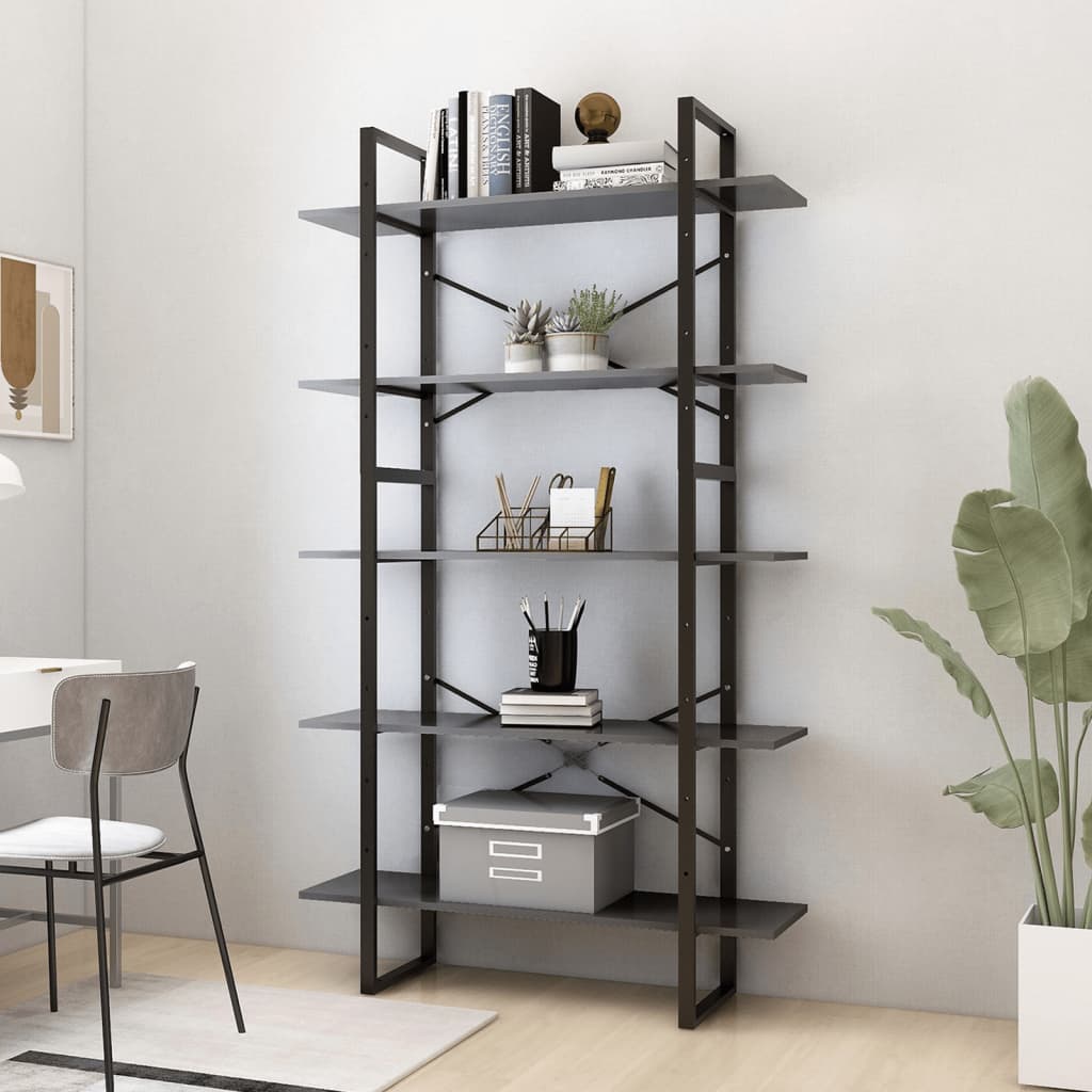 Bibliotecă Cu 5 Rafturi, , 40X30X175 Cm, Lemn Prelucrat