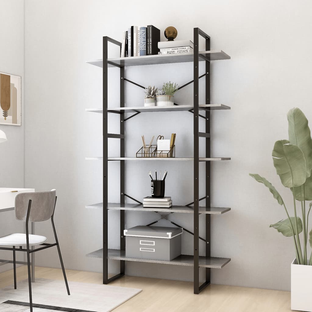 Bibliotecă Cu 5 Rafturi, , 40X30X175 Cm, Lemn Prelucrat