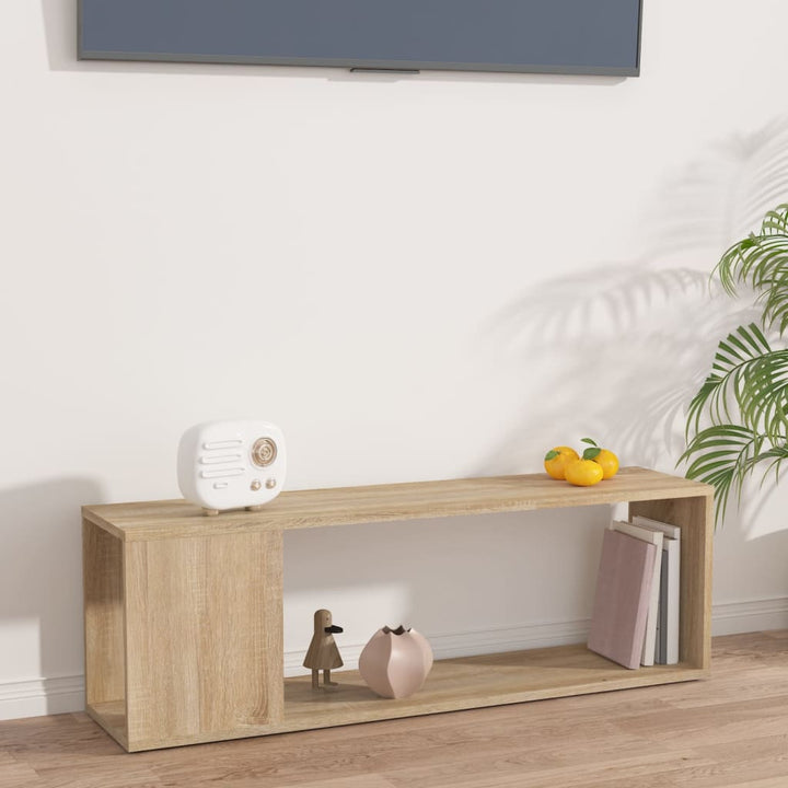 Comodă Tv, Stejar Fumuriu, 100X24X32 Cm, Lemn Prelucrat