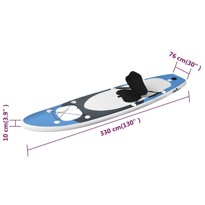 Set Placă Paddleboarding Gonflabilă, Albastru,