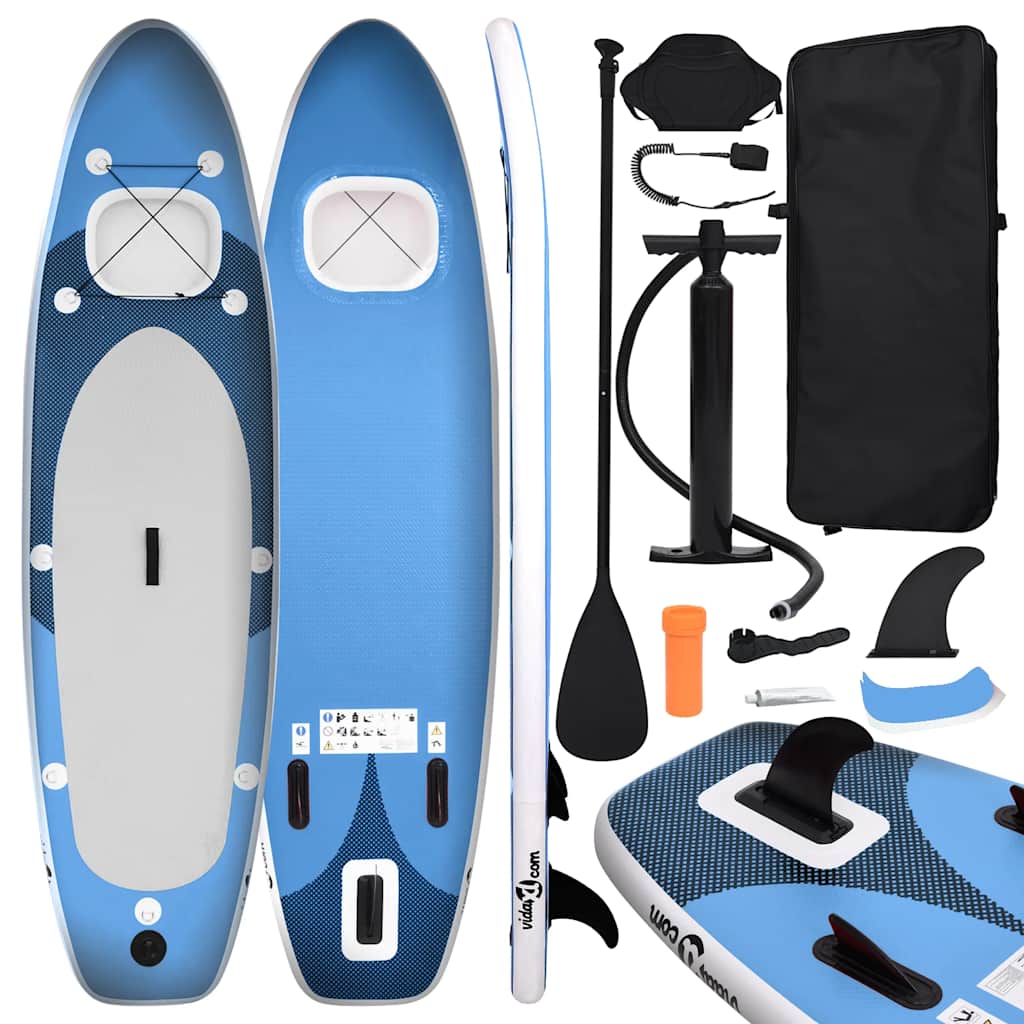 Set Placă Paddleboarding Gonflabilă, Albastru,
