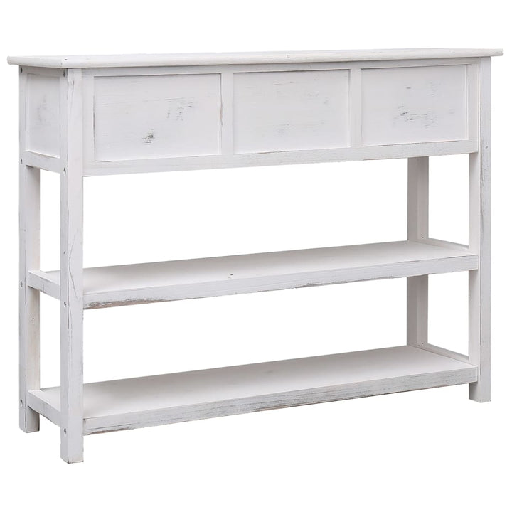 Dulap, Alb Antichizat, 108X30X76 Cm, Lemn Masiv De Paulownia