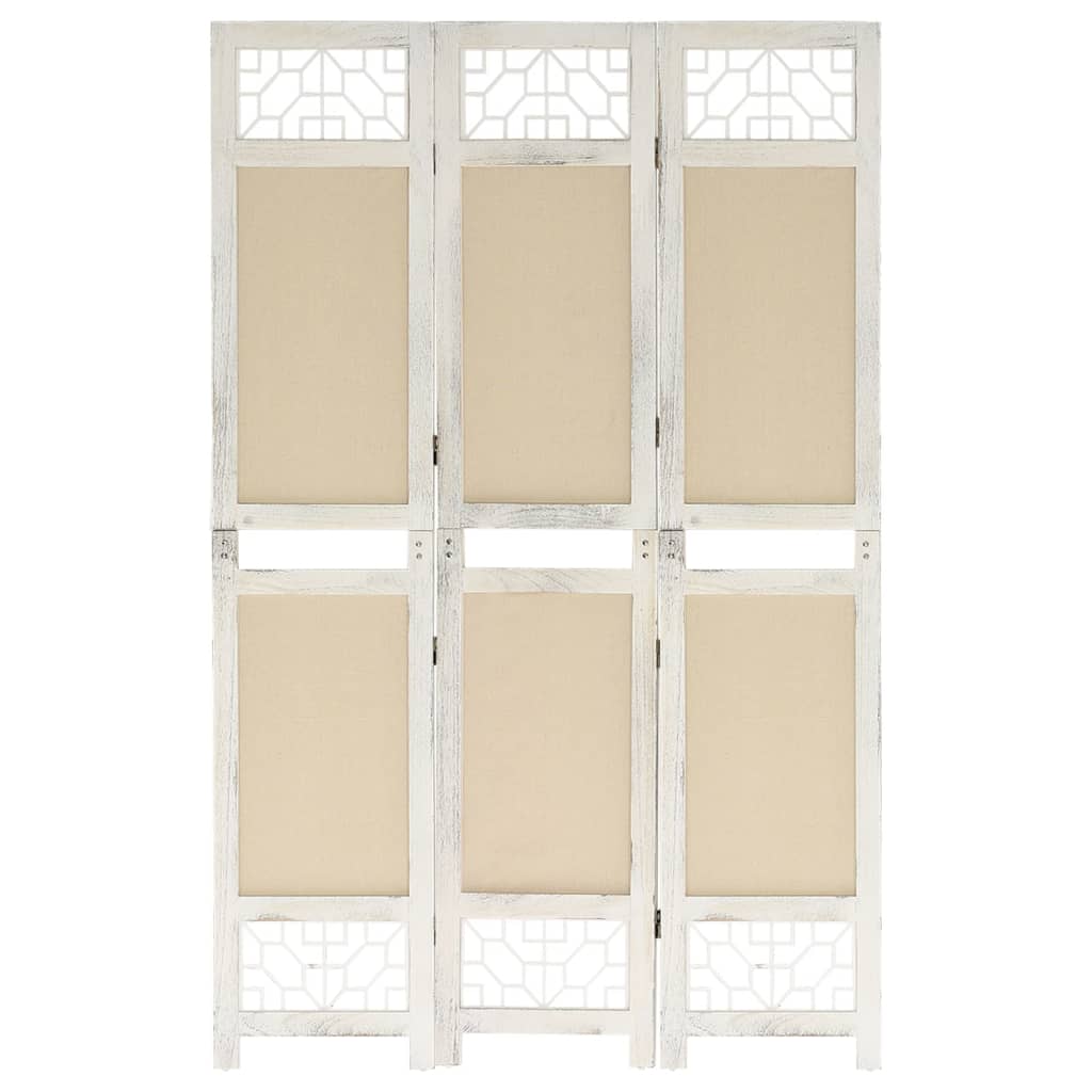 Paravan De Cameră Cu 4 Panouri, Crem, , Textil