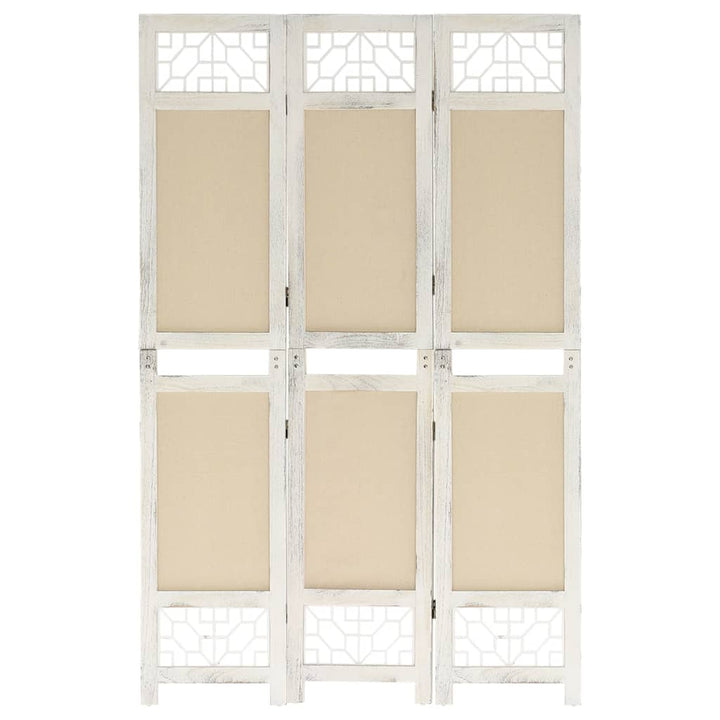 Paravan De Cameră Cu 4 Panouri, Crem, , Textil