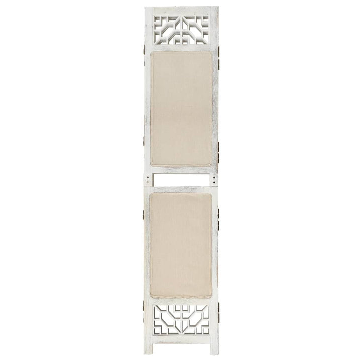 Paravan De Cameră Cu 4 Panouri, Crem, , Textil