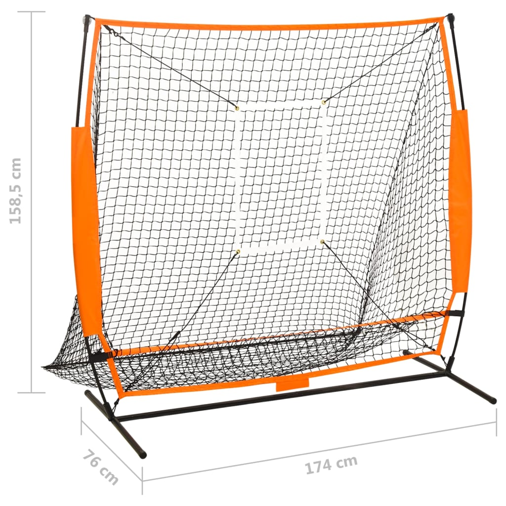 Plasă De Antrenament Sport Baseball, Negru, 174X76X158,5 Cm