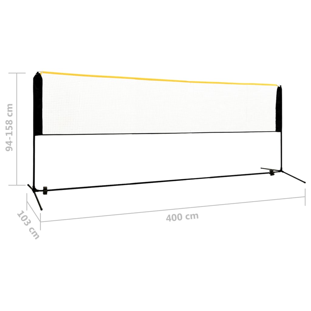 Plasă De Badminton Reglabilă, 400X103X94-158 Cm, Metal
