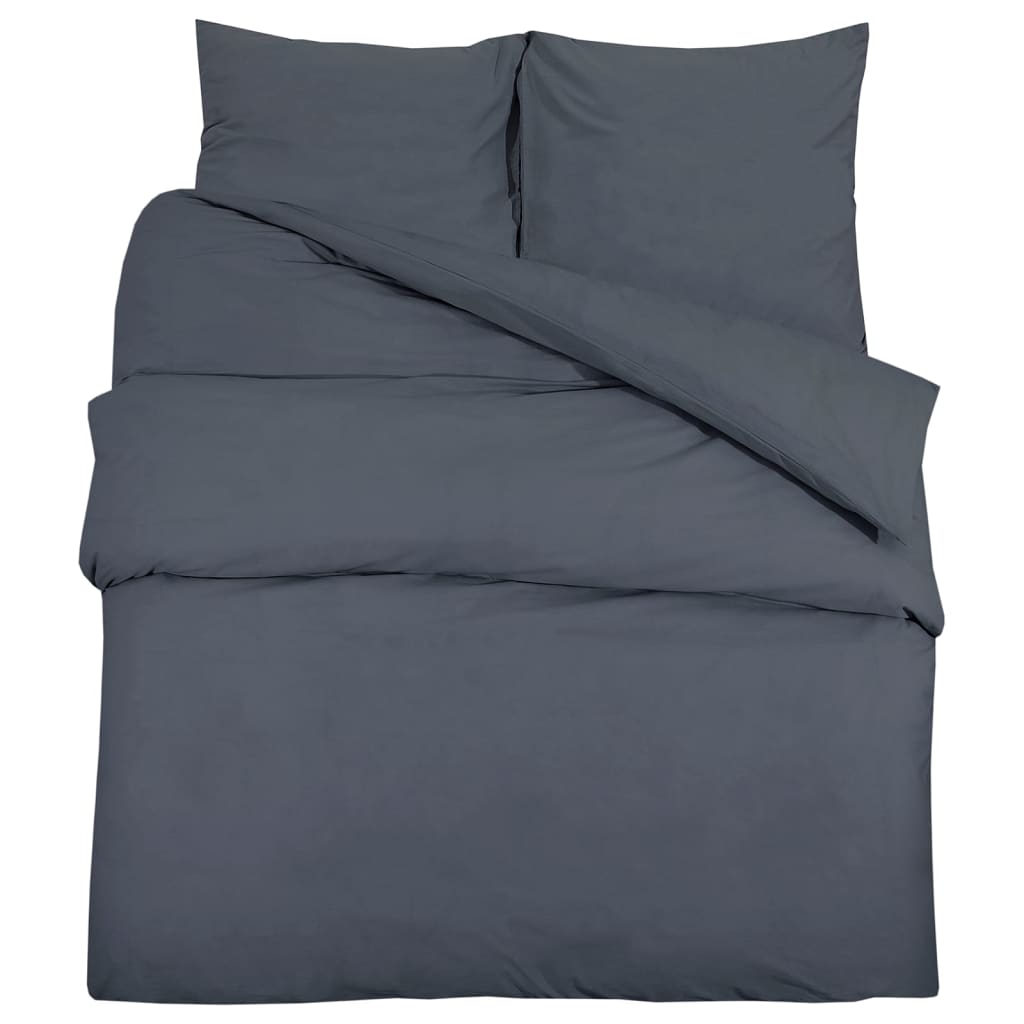 Set Lenjerie Cu Husă De Pilotă, , 200X200 Cm Microfibră Antracit