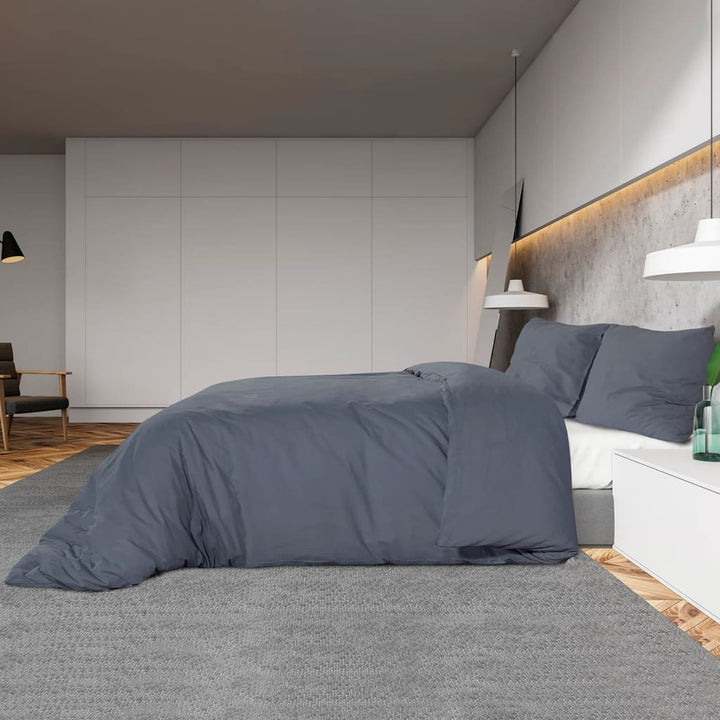 Set Lenjerie Cu Husă De Pilotă, , 200X200 Cm Microfibră Antracit