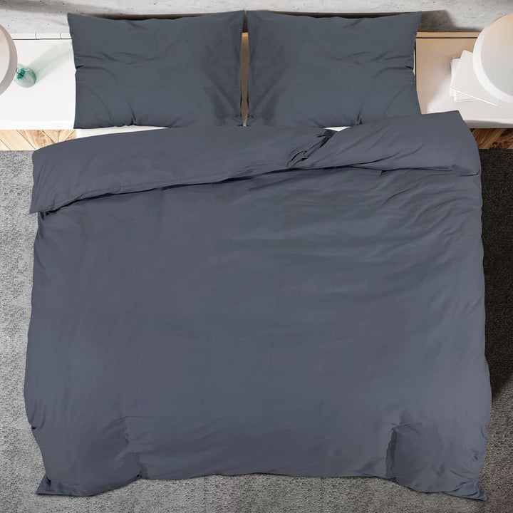 Set Lenjerie Cu Husă De Pilotă, , 200X200 Cm Microfibră Antracit