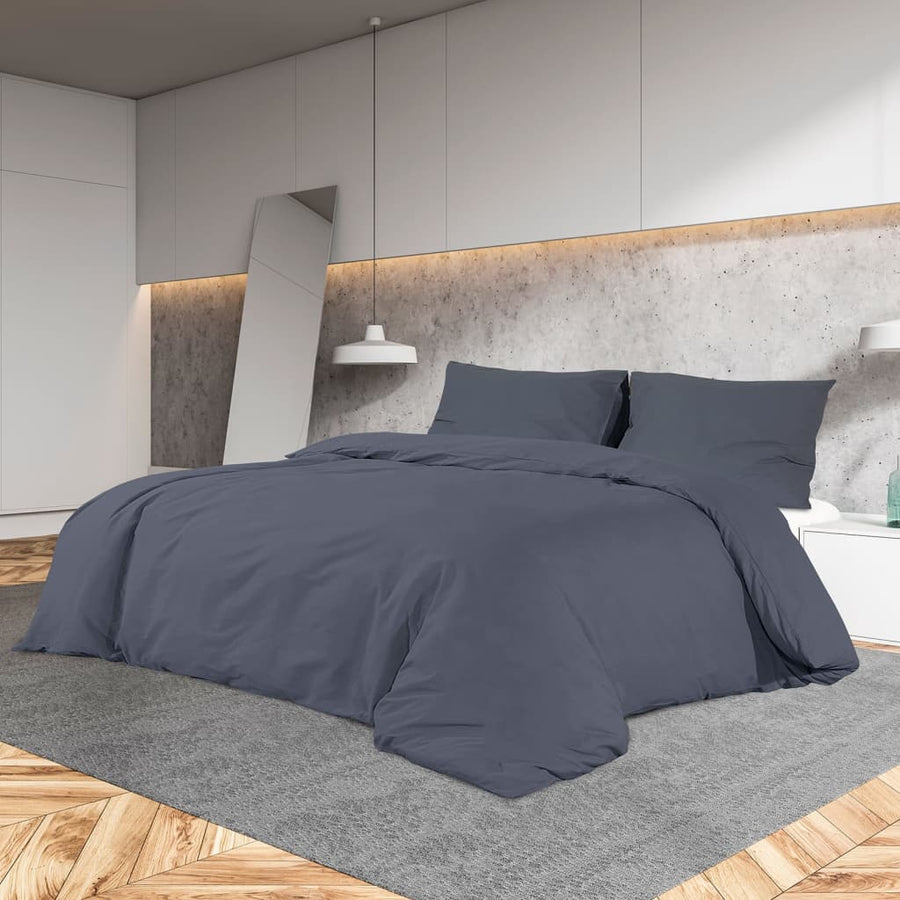 Set Lenjerie Cu Husă De Pilotă, , 200X200 Cm Microfibră Antracit