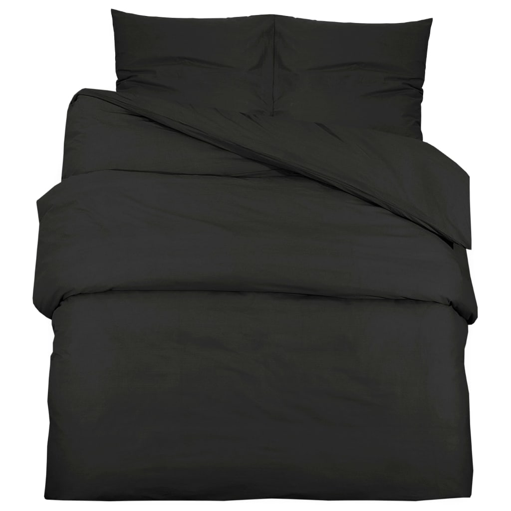 Set Cu Husă De Pilotă, , 260X220 Cm, Microfibră Negru