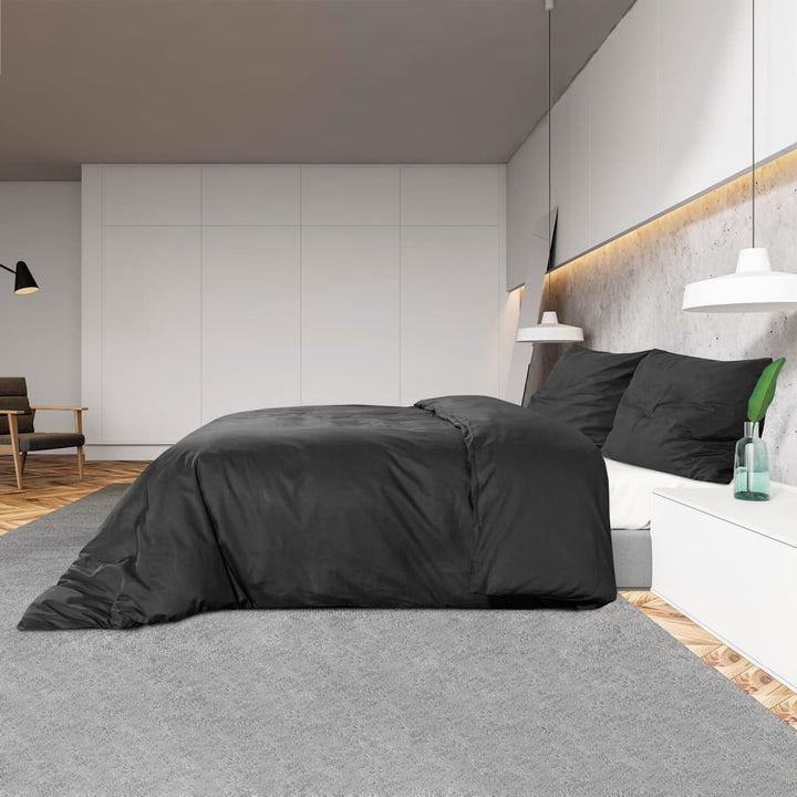 Set Cu Husă De Pilotă, , 260X220 Cm, Microfibră Negru
