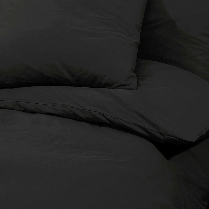 Set Cu Husă De Pilotă, , 260X220 Cm, Microfibră Negru
