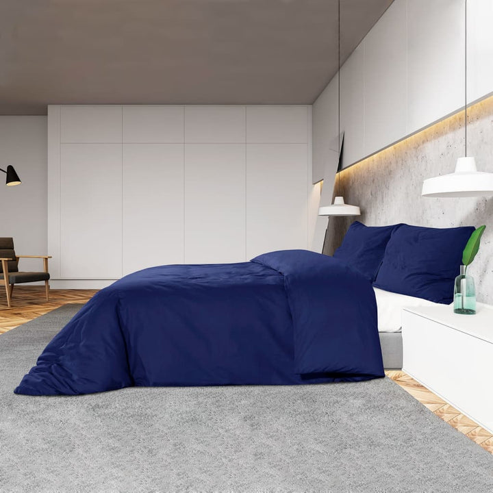 Set Cu Husă De Pilotă, Bleumarin, 240X220 Cm, Microfibră Albastru