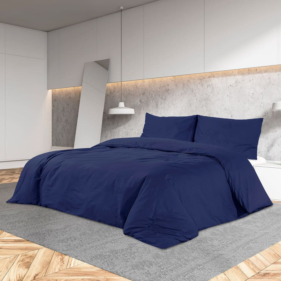 Set Cu Husă De Pilotă, Bleumarin, 240X220 Cm, Microfibră Albastru