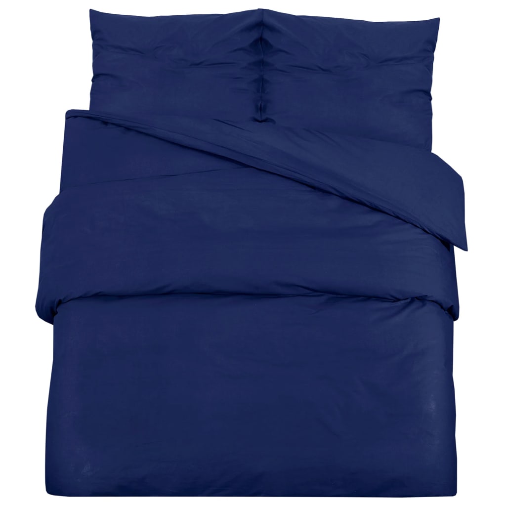 Set Cu Husă De Pilotă, Bleumarin, 140X200 Cm, Microfibră Albastru