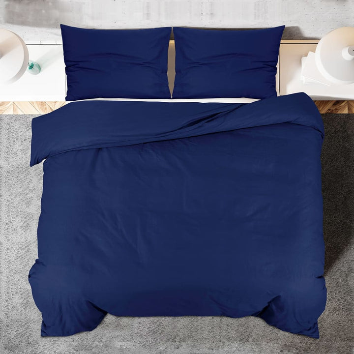 Set Cu Husă De Pilotă, Bleumarin, 140X200 Cm, Microfibră Albastru
