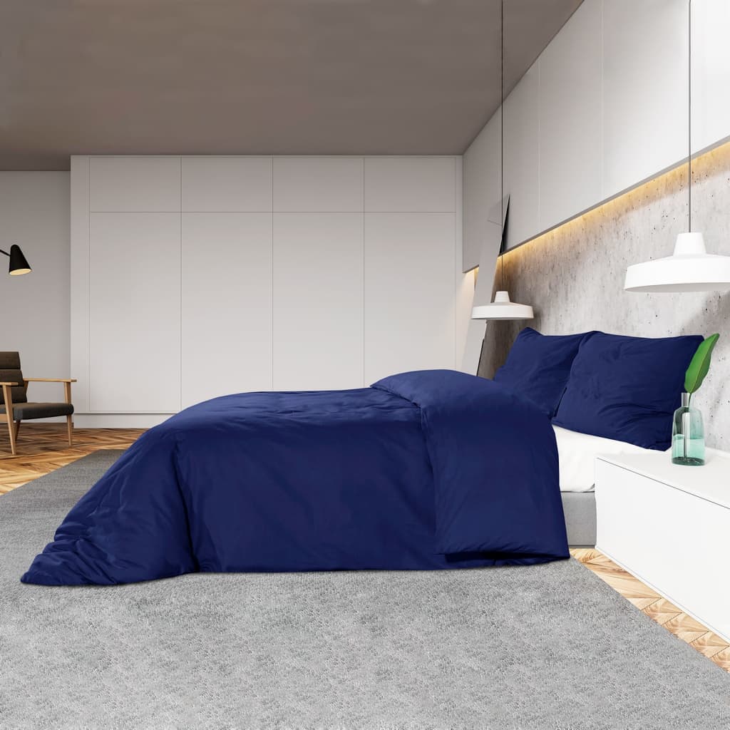 Set Cu Husă De Pilotă, Bleumarin, 260X240 Cm, Microfibră Albastru