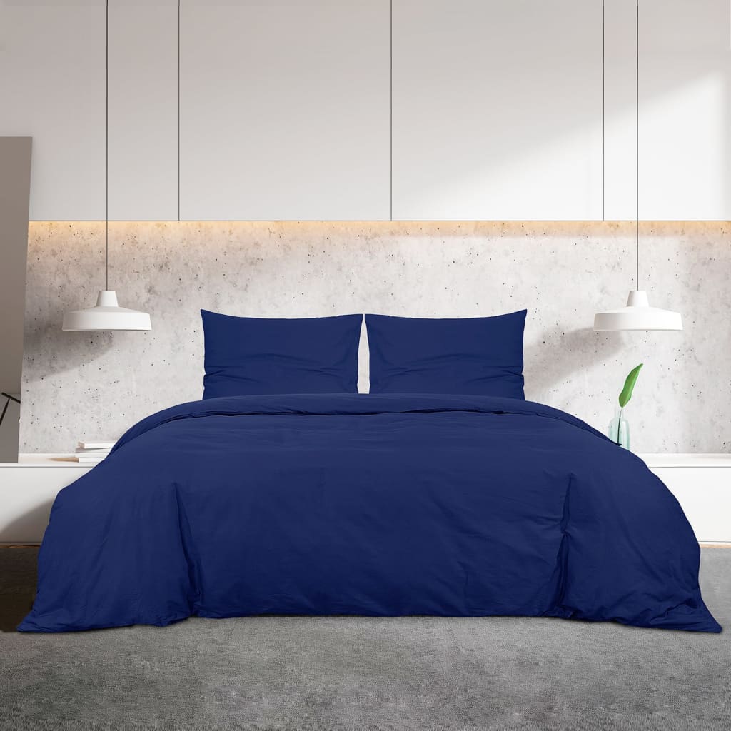 Set Cu Husă De Pilotă, Bleumarin, 200X200 Cm, Microfibră Albastru