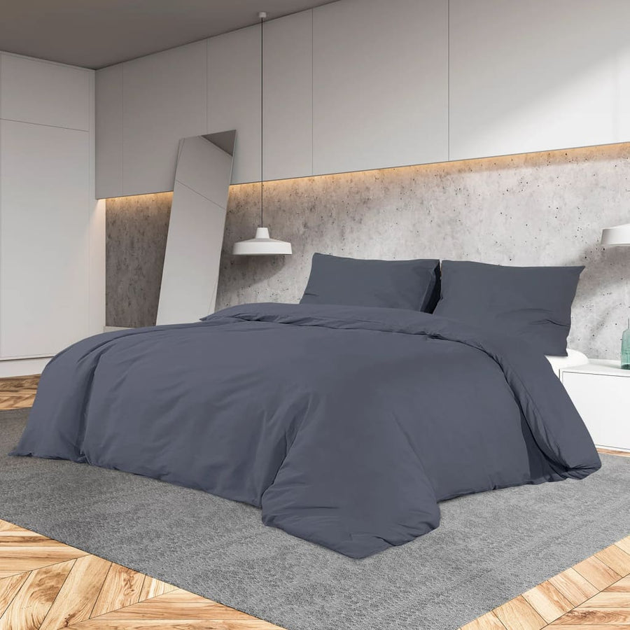 Set Cu Husă De Pilotă, , 260X240 Cm, Bumbac Antracit