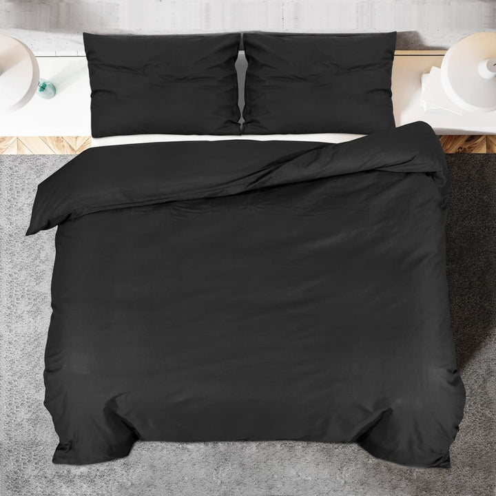Set Cu Husă De Pilotă, , 200X220 Cm, Bumbac Negru