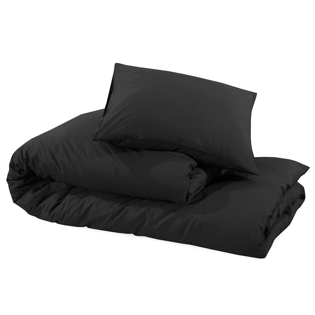 Set Cu Husă De Pilotă, , 200X220 Cm, Bumbac Negru