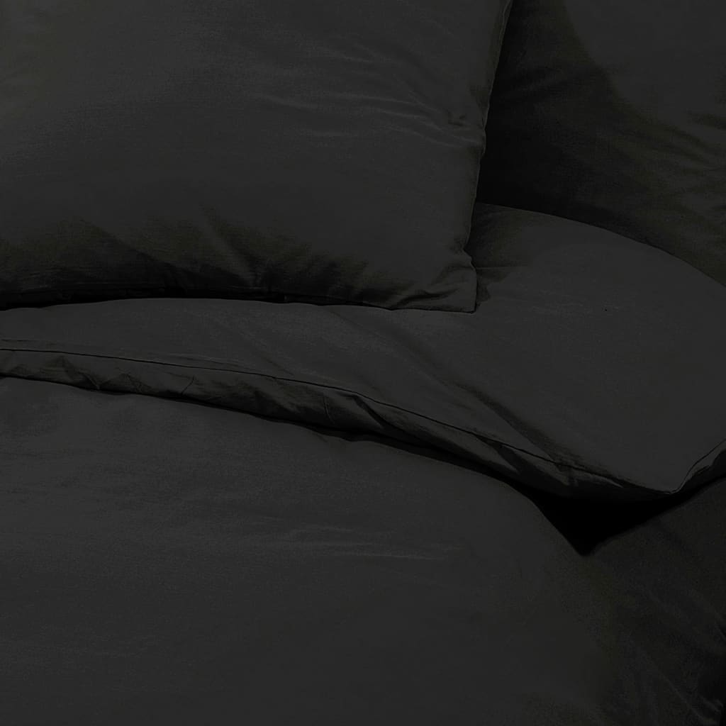 Set Cu Husă De Pilotă, , 200X220 Cm, Bumbac Negru
