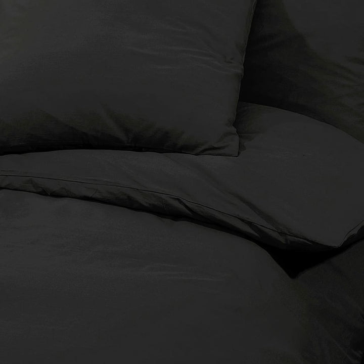 Set Cu Husă De Pilotă, , 200X220 Cm, Bumbac Negru