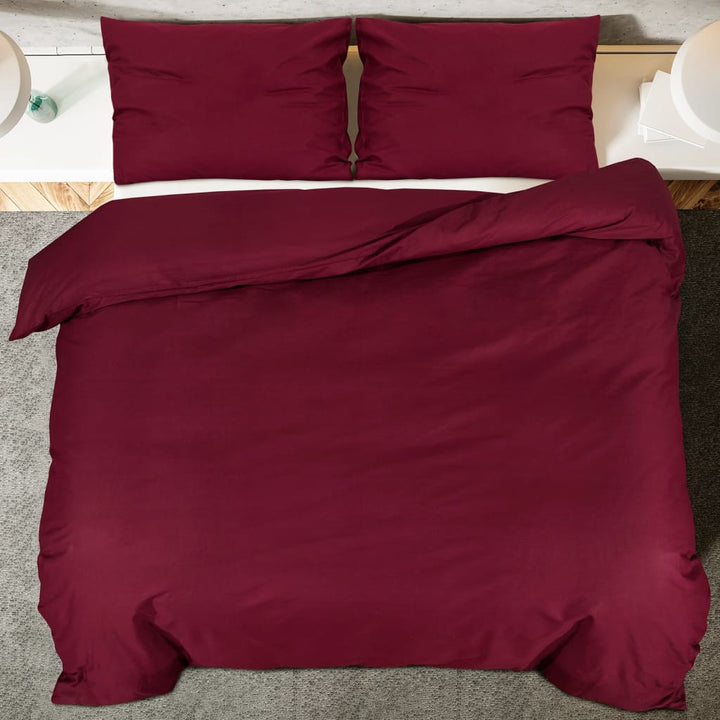 Set Lenjerie Cu Husă De Pilotă, Bordo, 240X220 Cm, Bumbac Roșu