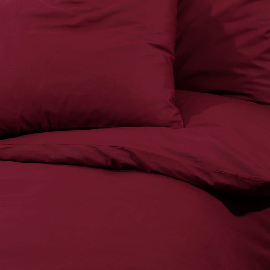 Set Lenjerie Cu Husă De Pilotă, Bordo, 240X220 Cm, Bumbac Roșu