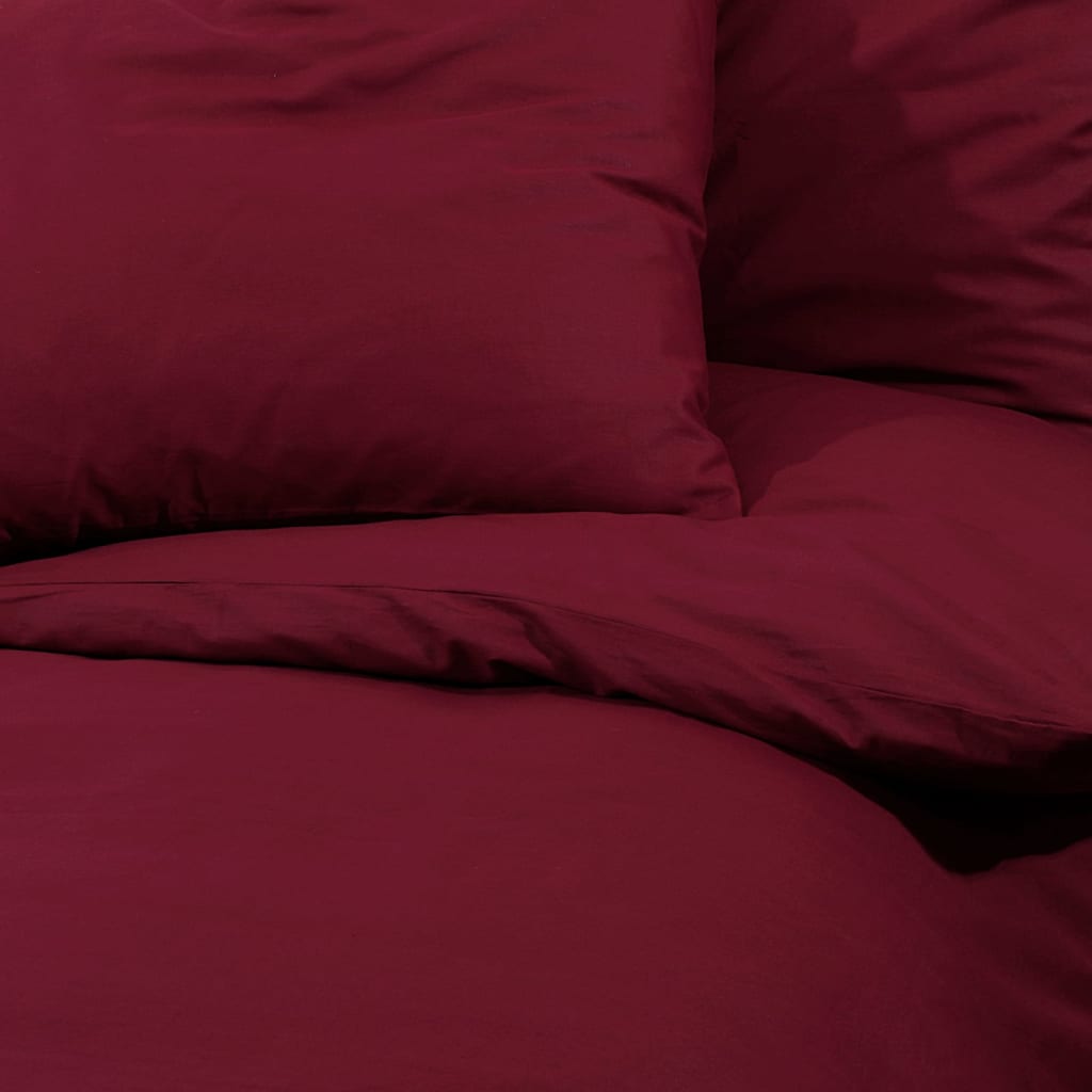 Set Lenjerie Cu Husă De Pilotă, Bordo, 240X220 Cm, Bumbac Roșu