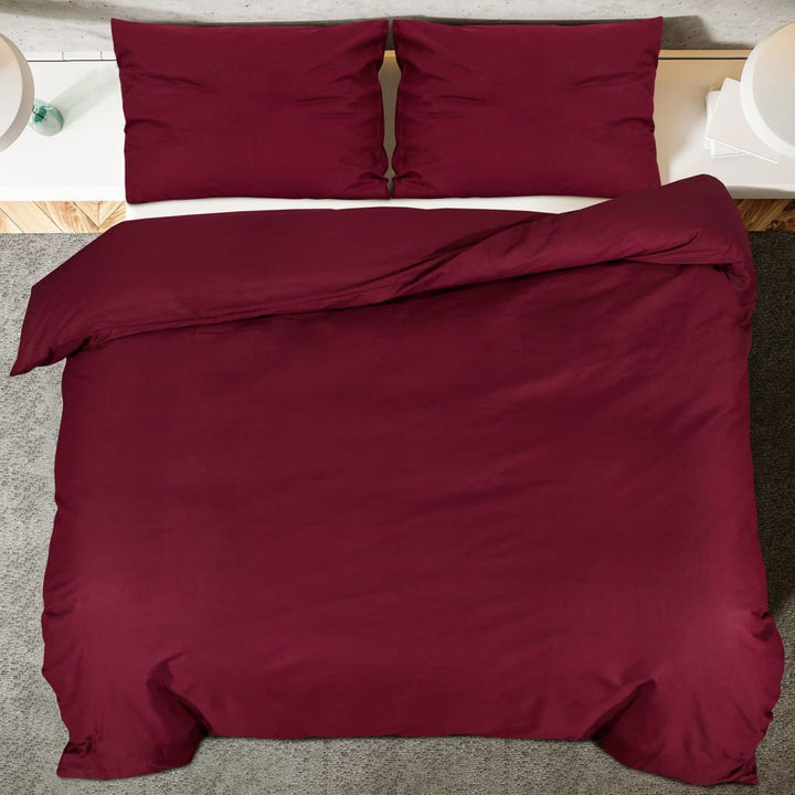 Set Lenjerie Cu Husă De Pilotă, Bordo, 220X240 Cm, Bumbac Roșu