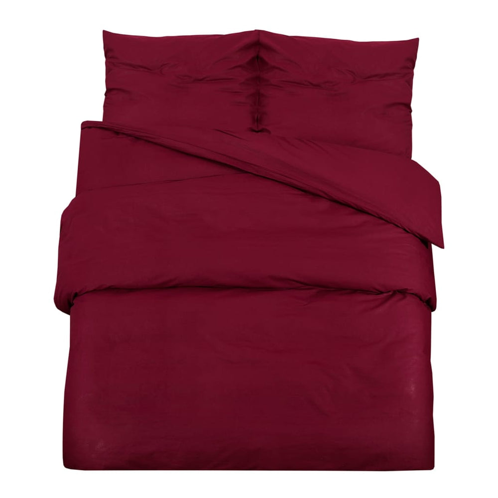 Set Lenjerie Cu Husă De Pilotă, Bordo, 260X220 Cm, Bumbac Roșu