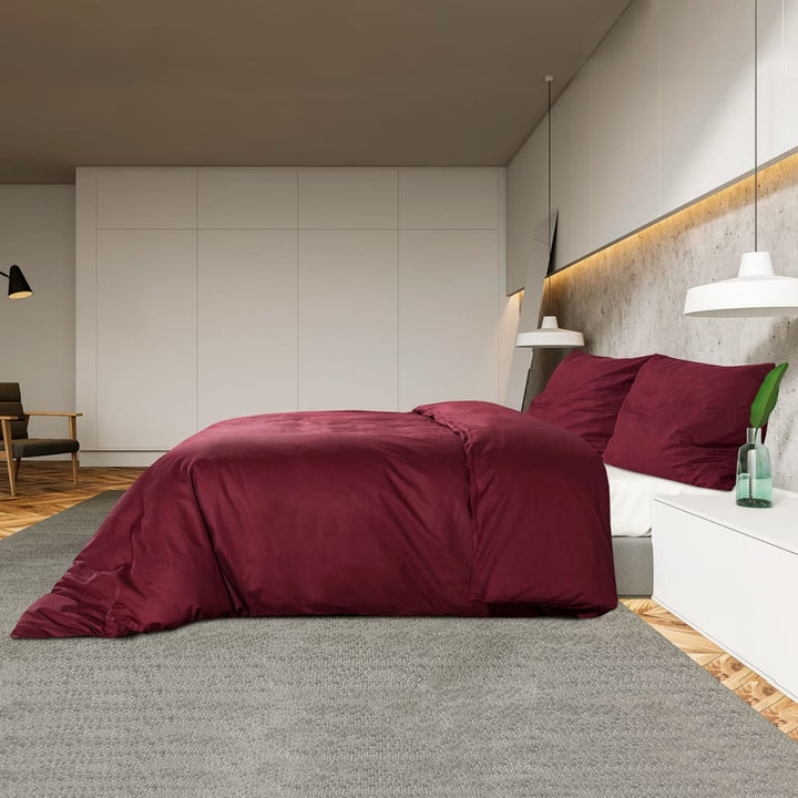 Set Lenjerie Cu Husă De Pilotă, Bordo, 260X220 Cm, Bumbac Roșu