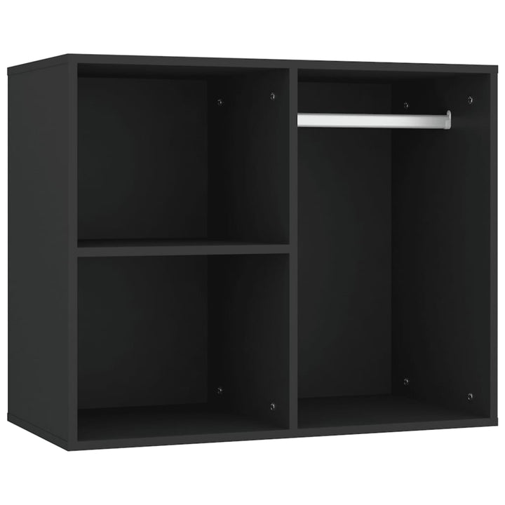 Masă De Toaletă Cu Led Și Dulapuri, Negru, Lemn Prelucrat