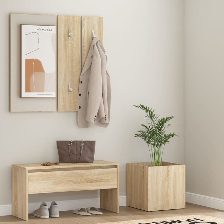 Set De Mobilier Pentru Hol, Alb Extralucios, Lemn Prelucrat