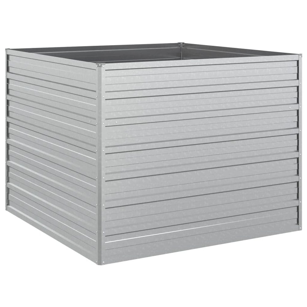 Strat Înălțat De Grădină Argintiu 100X100X77Cm Oțel Galvanizat